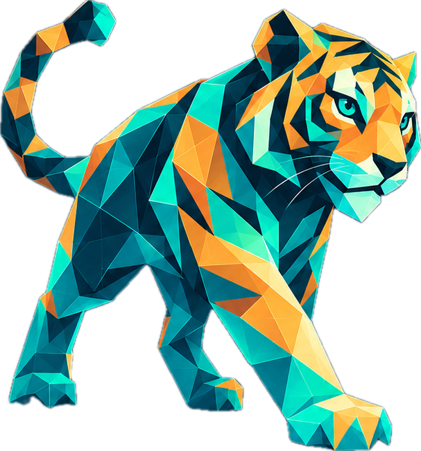 Rimau, the CyberMeow tiger, walking on Mars